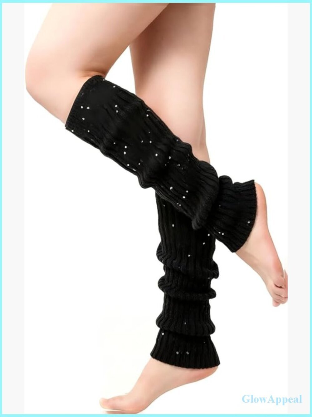 Knit Leg Warmers Boot Socks with Ruffle & Sequin for Dance Cosplay Winter